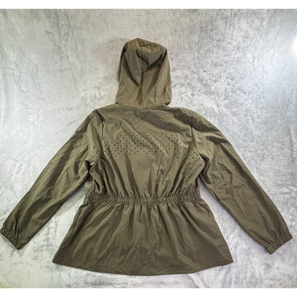 Cali Sport+ Jacket Women's 2X Olive Green Hooded w/Zipper and reflective pockets - Picture 7 of 7